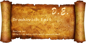 Draskovich Emil névjegykártya