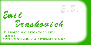 emil draskovich business card
